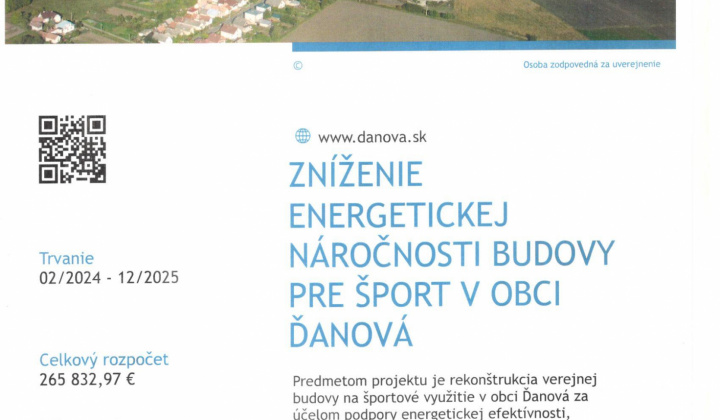 Aktuality / Zníženie energetickej náročnosti budoy pre šport v obci Ďanová - foto