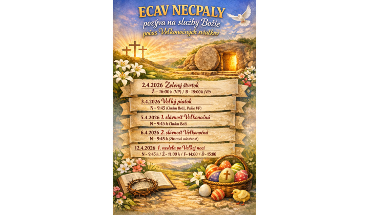 Rozpis služieb božích ECAV Necpaly