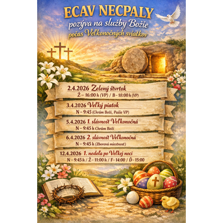Rozpis služieb božích ECAV Necpaly